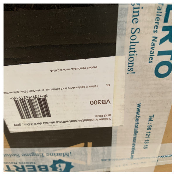 Yellow-V VB300 oppustelig jolle 3M med airdeck - aluminium