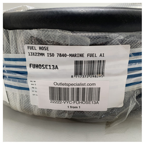 Паливний шланг Vetus FUHOSE13A 13 мм в рулоні 30 метрів - 13x22 мм