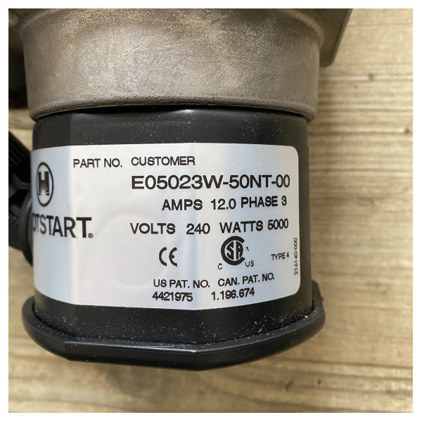 Морський нагрівач для резервуарів з нержавіючої сталі з термостатом 5000 Вт - довговічне, стійке до погодних умов рішення для нагрівання для морських застосувань