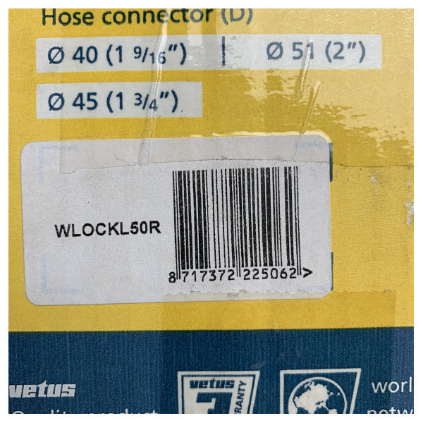 Воден шлюз за отработените газове Vetus | шумозаглушител 50 мм - WLOCK50R