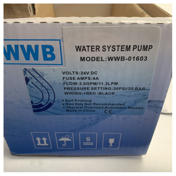 Shiyuan WWB-01603 water pressure pump 11.3L/min - 24V