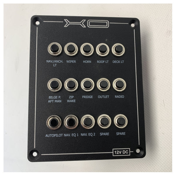 XO Boats Panneau de fusibles marine 15 fonctions 12V - X0001635