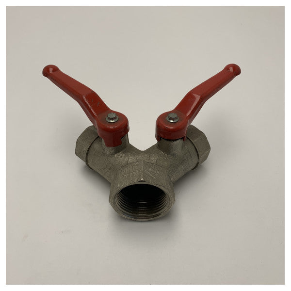 Valvola a Y in ottone Vetus a sfera sdoppiata da 1 1/2 pollice