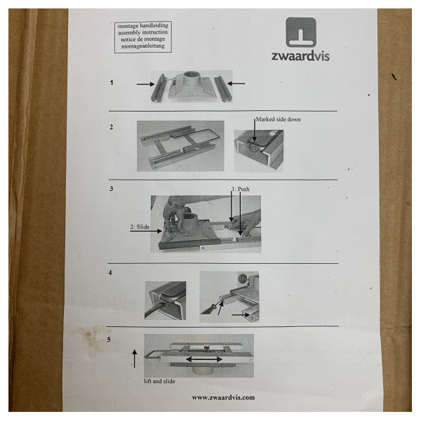 Swordfish aluminum table and seat sliding system 180 mm - z.64220