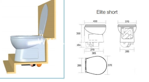 Planus elite abjad qasir 24V elettriku toilet tal-baħar