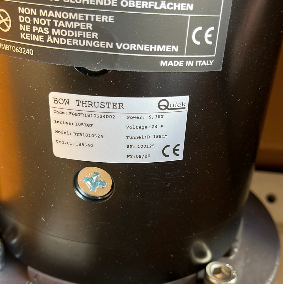 Quick BTR 105 KGF / 24V Retractable bow thruster 185 mm