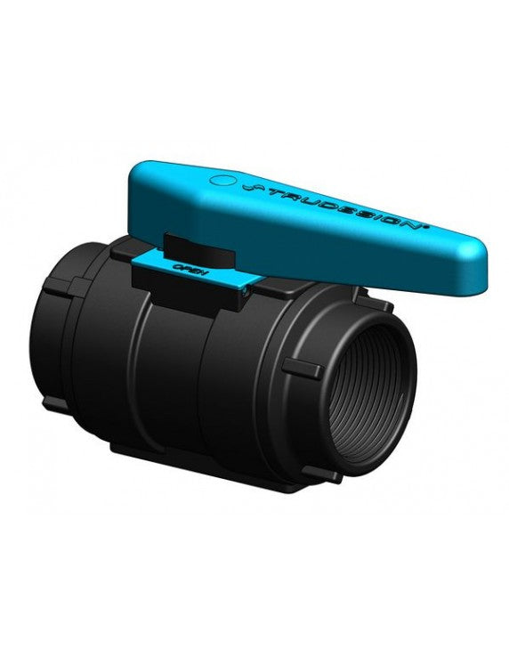 Trudesign 1-1/4-BSP 1 1/4 inç siyah plastik küresel vana