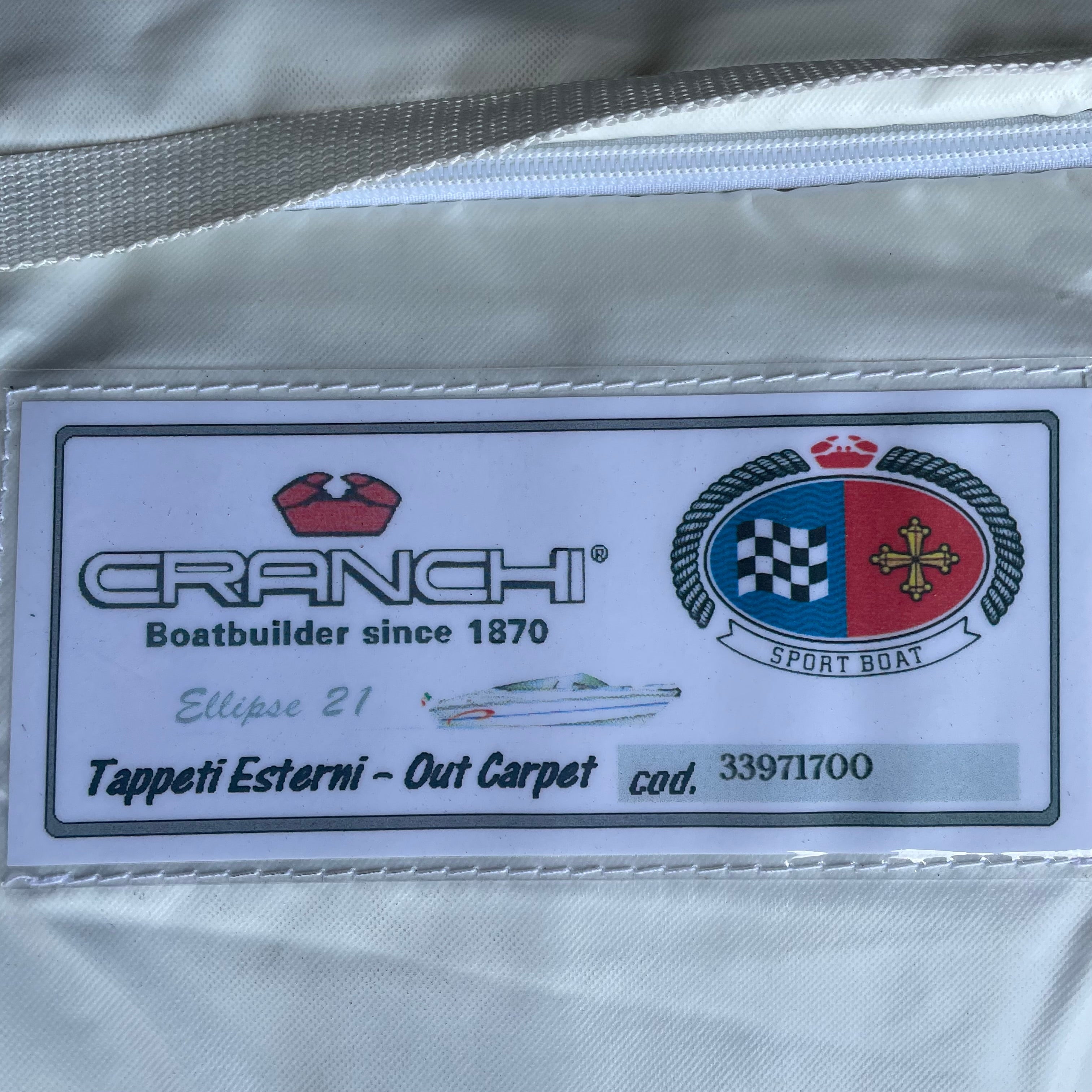 Cranci Ellipse 21 tapis de cockpit bleu d'origine - 33971700