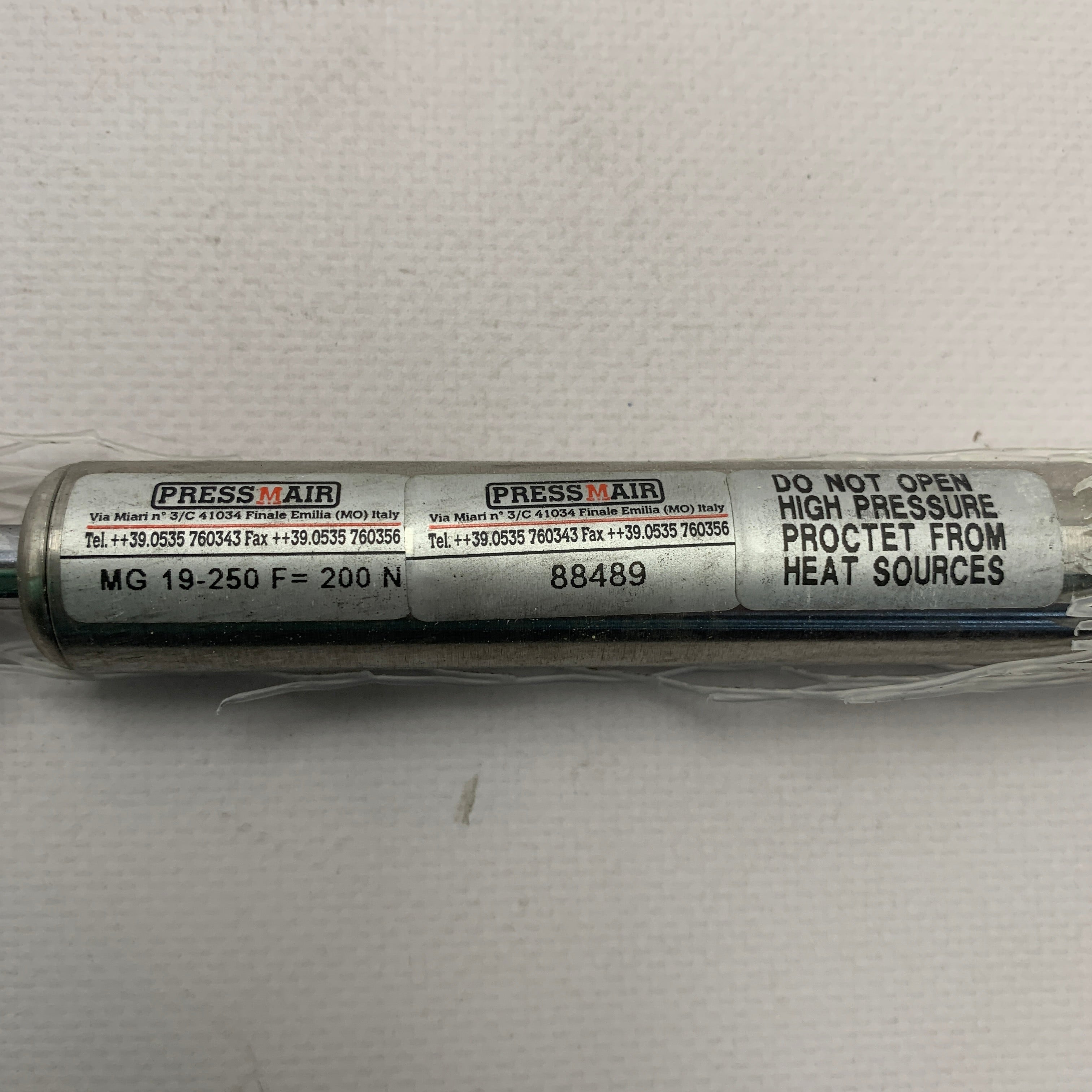 Mola a gás Pressmair 250F 150N AISI 316L MG19