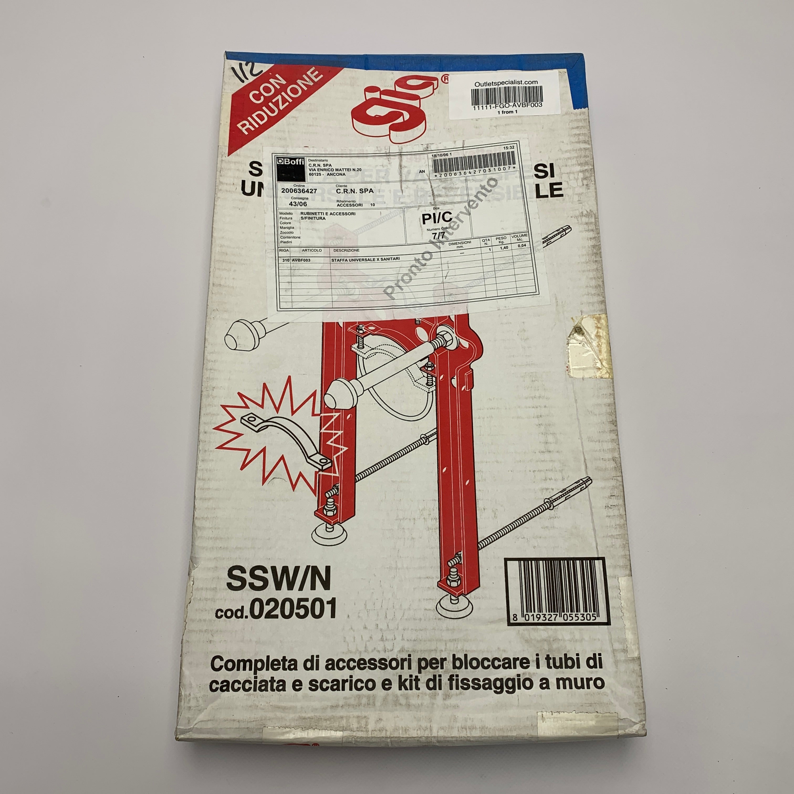 Boffi AVBF003 klozet montajı için üniversal braket