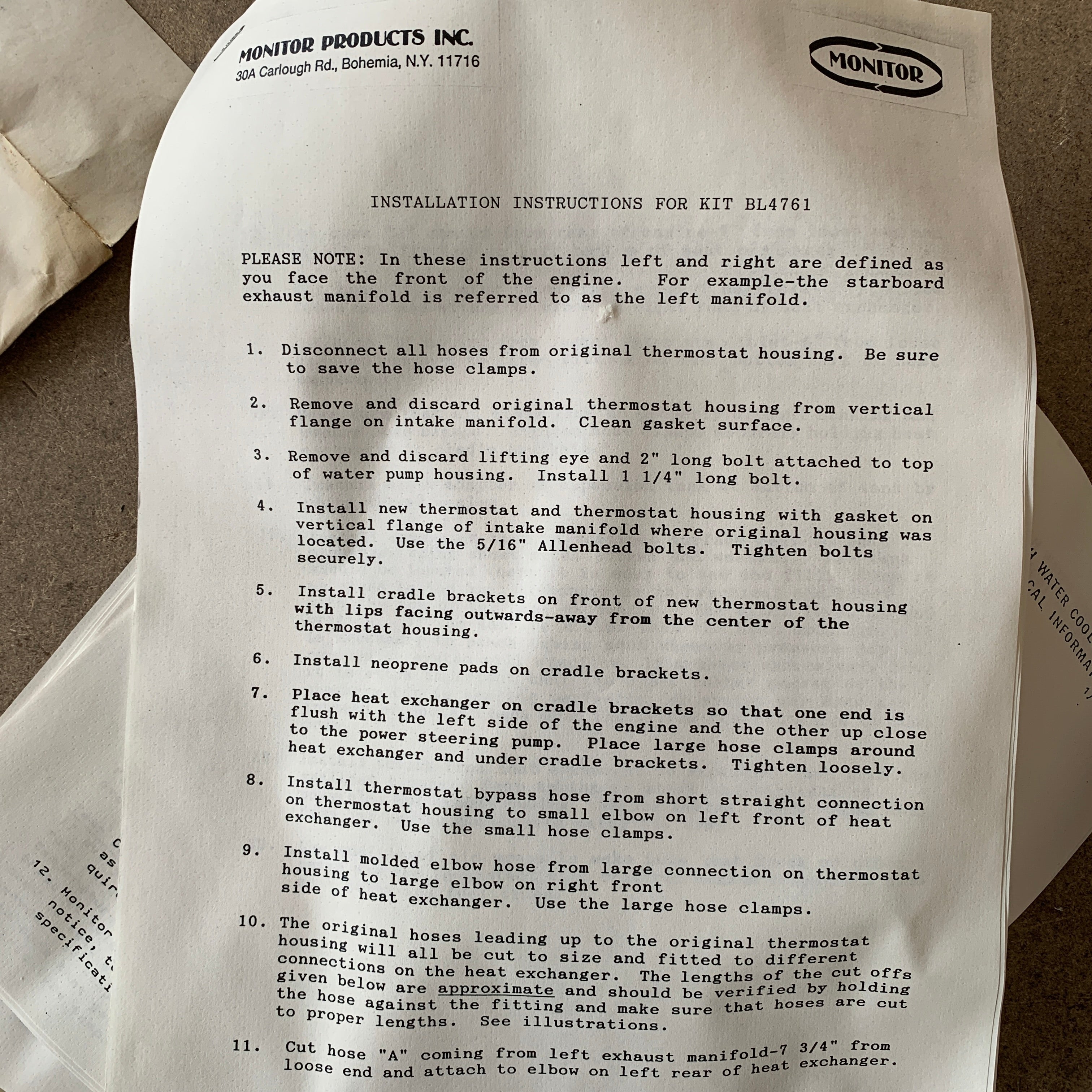 Scambiatore di calore acqua mare Martec OMC Cobra V8 - 901-1415