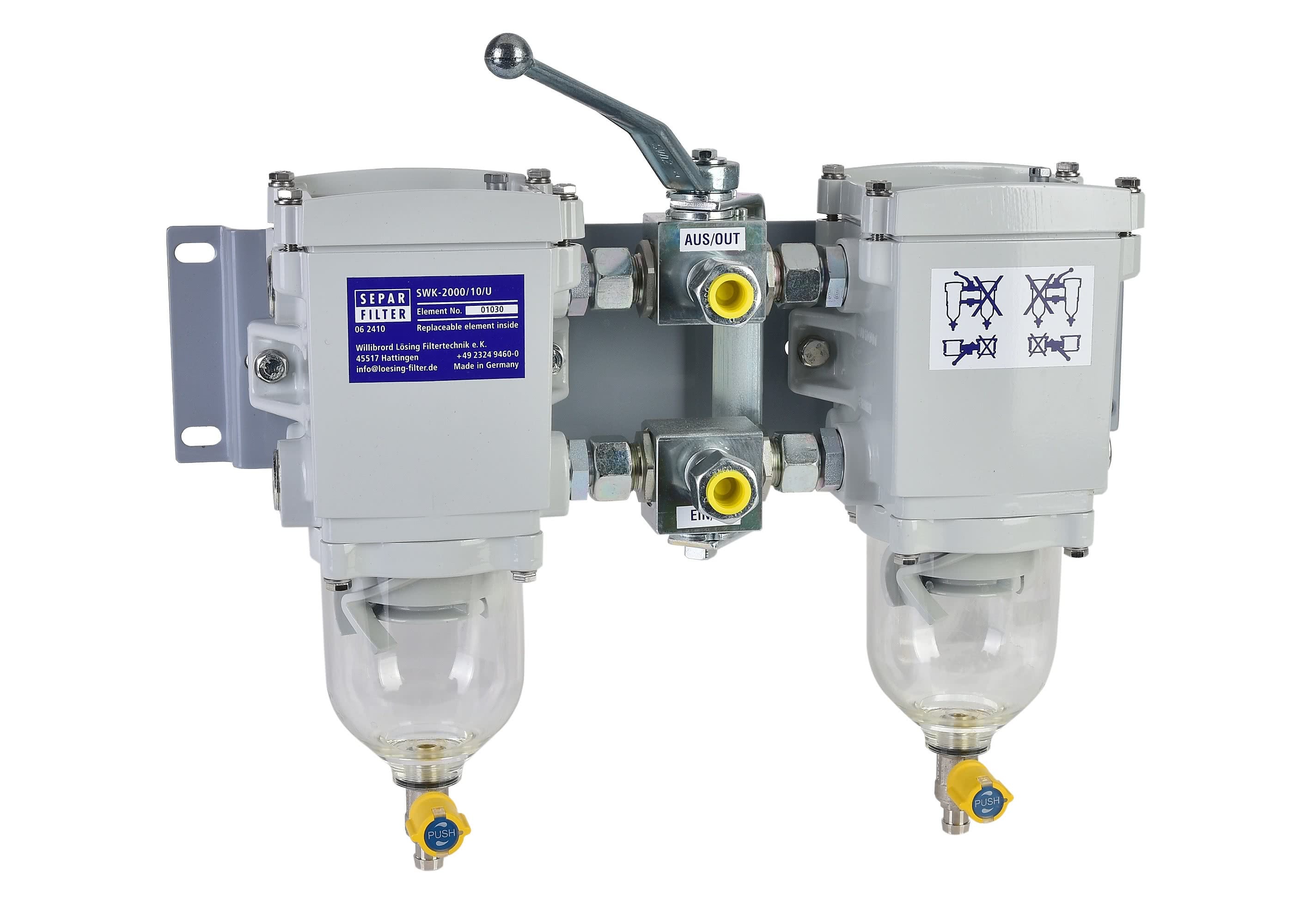 Separ SWK2000/10U filtro duplo de combustível 600L/h