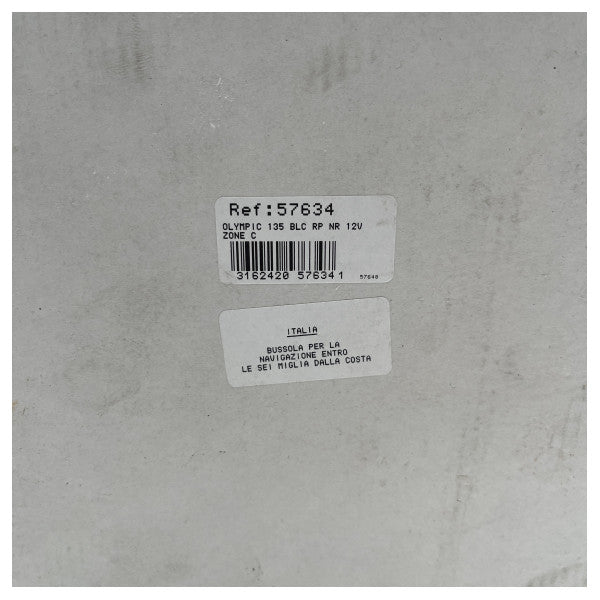 Plastimo Olympic 135 Liquid Compass White with black rose - 57634