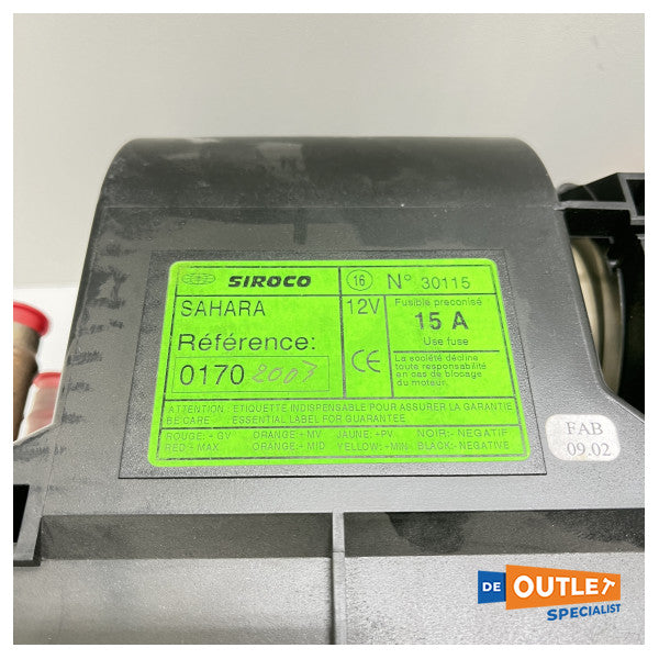 Sirocco Sahara B 12V ventilator grijanje crno 70W