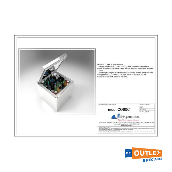 Frigonautics CO60C Freezer de acero inoxidable 60L 230 | 24V - CO60C -EV80