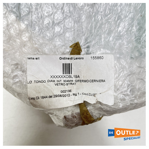 Parema porthål i rostfritt stål öppningsdiameter 350 mm satinerat glas