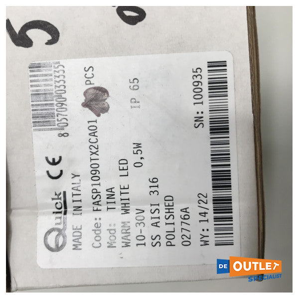 クイックティーナLEDダウンライトスポットステンレススチール12/24V - FASP1090TX2CA01