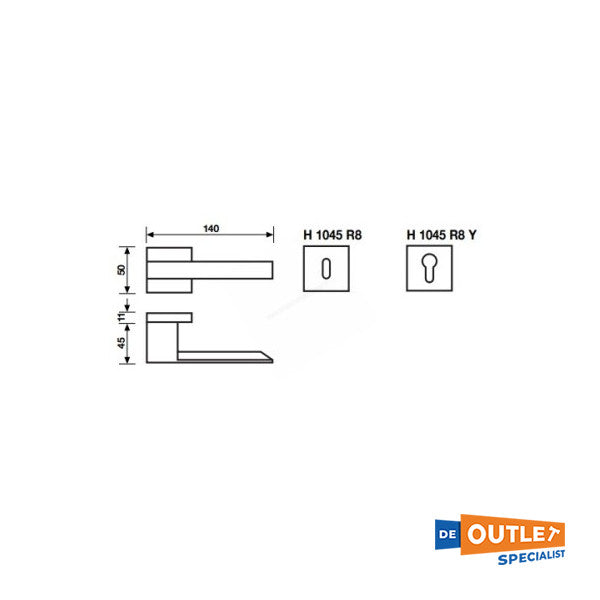 Valli & Valli H1045 R8Y Door Clink Set Chrome - Satin