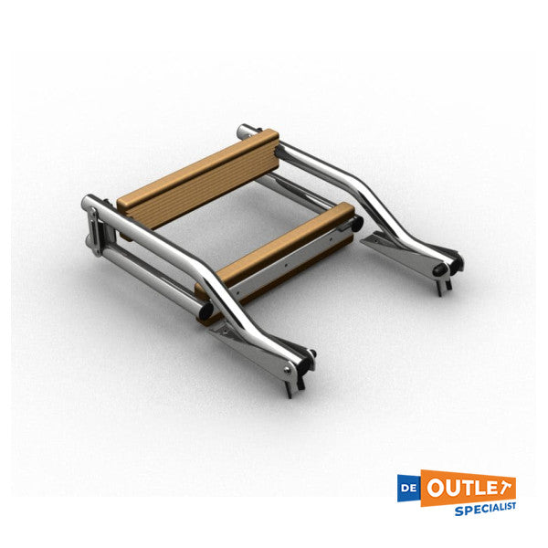 Nautinox 3 askelman ruostumattomasta teräksestä valmistetut uimaportaat puisilla askelmilla - 2048 1