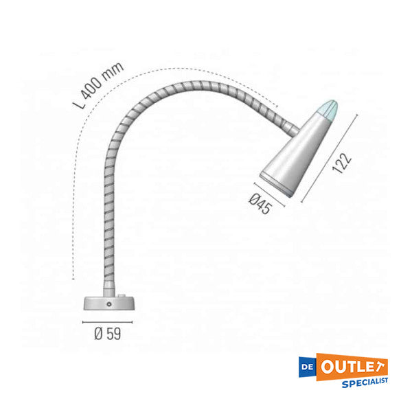 Foresti Suardi Argo Mapp candeeiro de leitura ajustável em aço inoxidável - 5075.FX.C