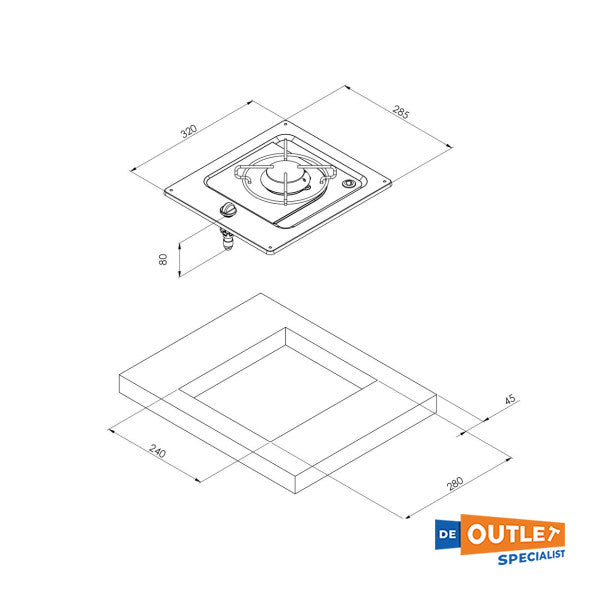 Can 1 -burner stainless steel gas cooker installation - PC1320
