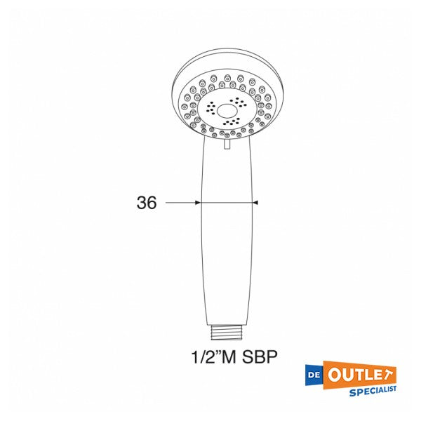 Barka D170 3 -function shower head - 03.60.17000