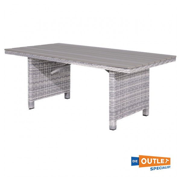 Garden Impressions Milwaukee 6-persoons wicker tuintafel grijs 170 x 90 x 70