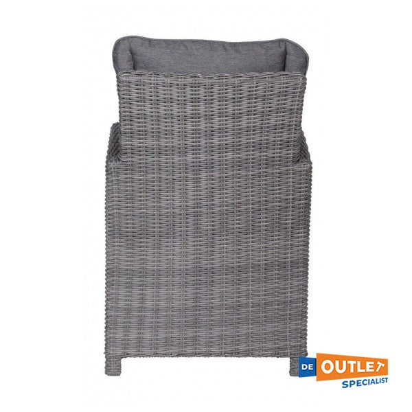 Garden Impressions Minesota wicker dining tuinstoel grijs - 06344SO