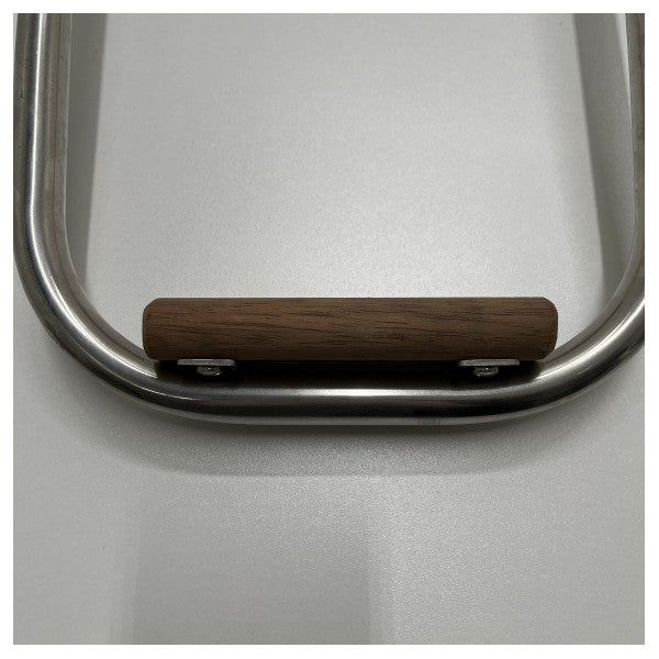 Allpa badestige i rustfrit stål 2 trin fastgjort med trin i teak - 110033