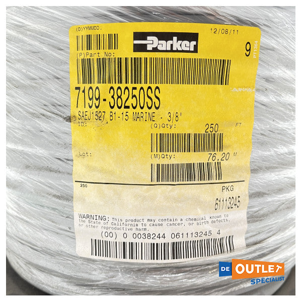 Паркър SAEJ1527 B1-15 3/8-инчов гъвкав маркуч за корабно гориво 250-инчов - 7199-38250SS