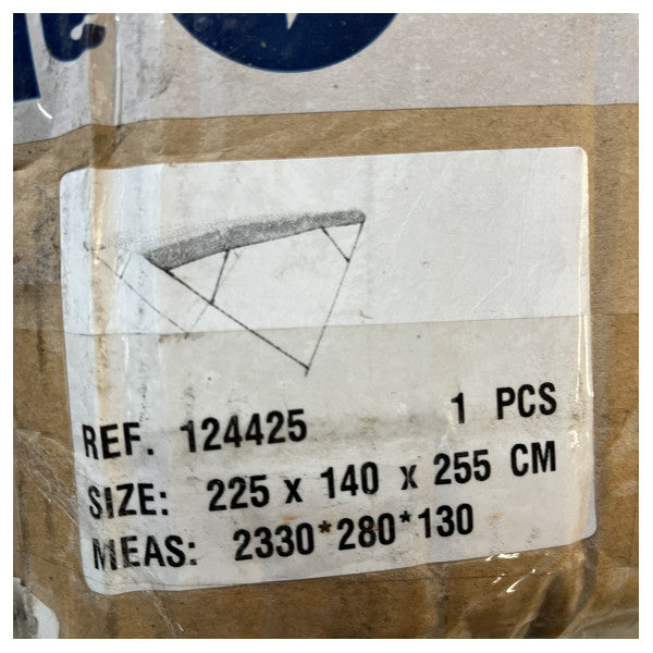 Allpa Wilma bimini sort 225 x 140 x 225 cm med hvid ramme - 124425