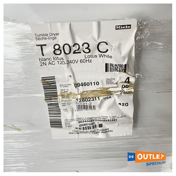 Miele T8023C 8kg Condenser Dryer White - 110-220V 60Hz