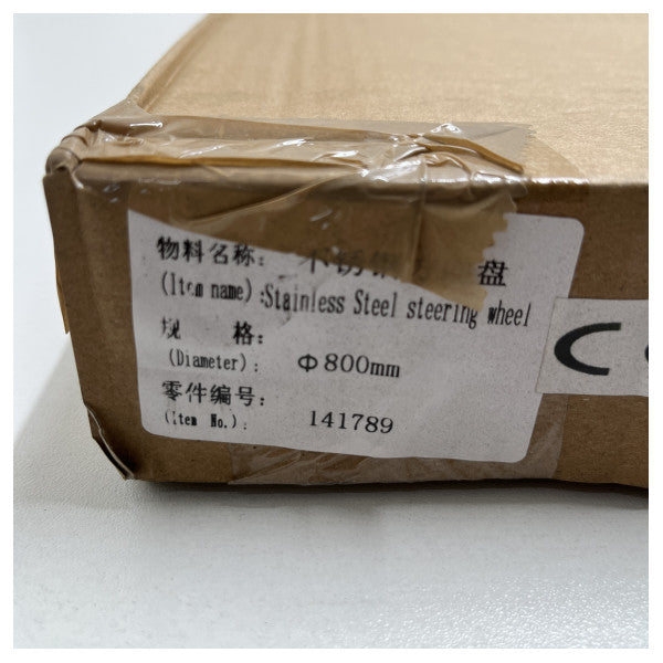 JEFA 800 mm Edelstahl Segelboot Lenkrad mit Lederschwarz