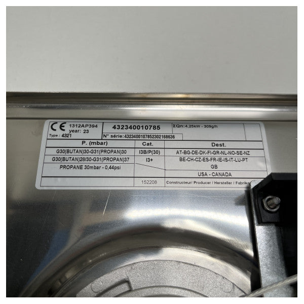 طباخ غاز مدمج من الفولاذ المقاوم للصدأ من إينو ماستر 2 شعلة - 432340010785