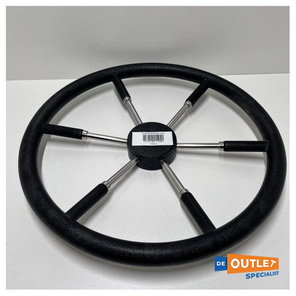Stazo 6 -spoke type 12 stainless steel plastic steering wheel black 55 cm - 1585