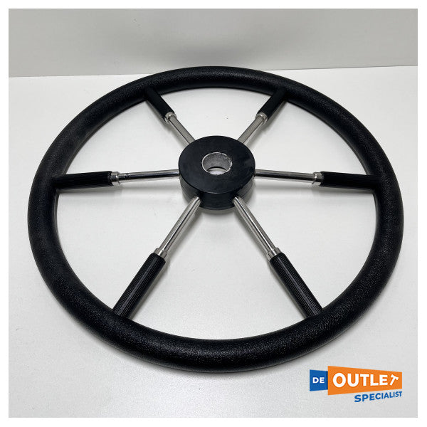 Stazo 6 -spoke type 12 stainless steel plastic steering wheel black 55 cm - 1585