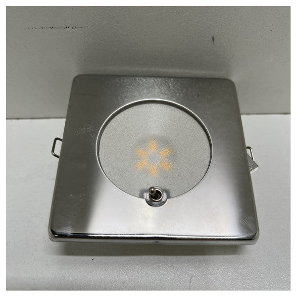 Вбудовуваний точковий світильник Quick Bryan Club S12 квадратний сріблястий хром 12/24В