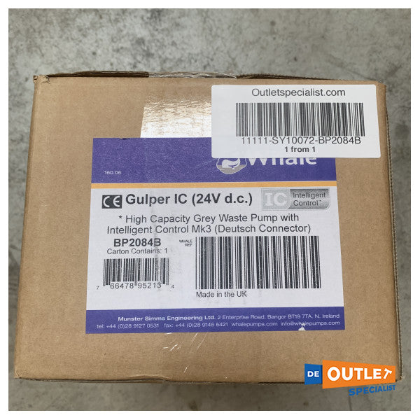 Електрическа помпа за черна вода Whale Gulper 320 24V - BP2084B