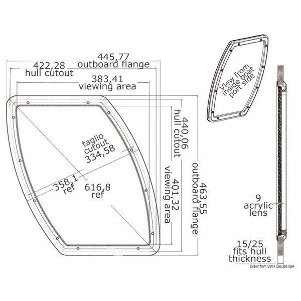 Oblò Bomar Flagship in acciaio inox - 19.221.02
