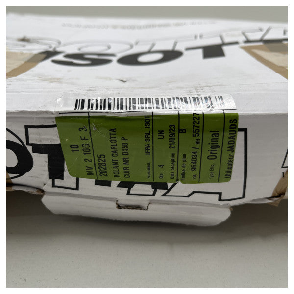 Volante Isotta Carlotta a 3 razze in acciaio inox nero 350 mm