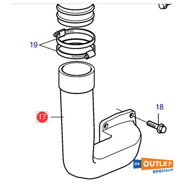 Volvo Penta D3 egzoz manifoldu siyah - 21190796