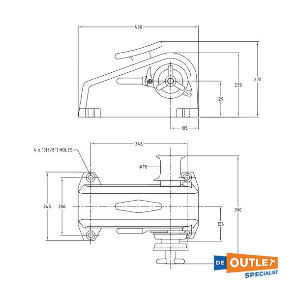 ونش المرساة الكهربائي موير شيتا HR2500-12 10 مم 12 فولت