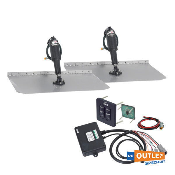 Lenco TT12X30 trimflapsæt i rustfrit stål 12V - 12348-103