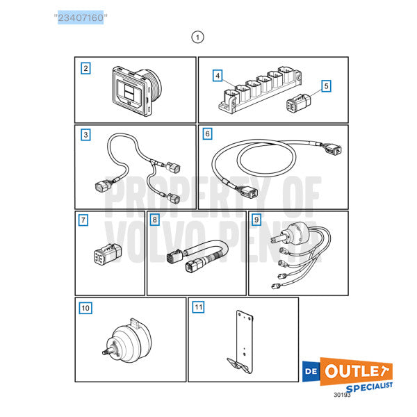 Volvo Penta EVC ana istasyon direksiyon kiti çift motor IPS - 23407160