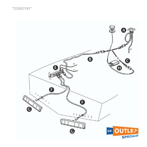 Volvo Penta 6 -Pin Cable għal BTS300 u 450 Trimtabs - 23561741