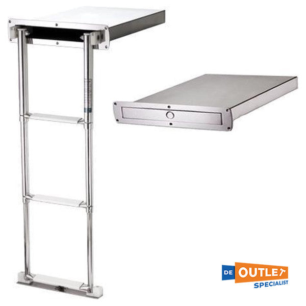 Scala da bagno telescopica Allpa in acciaio inox 3 gradini nero