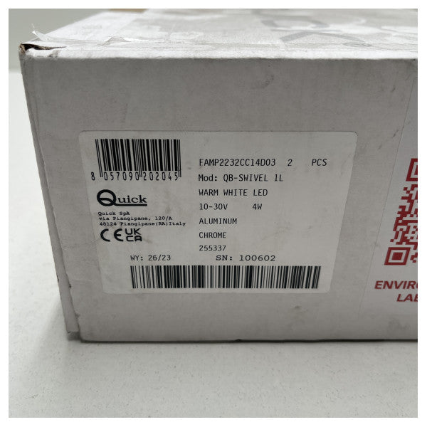 Quick QB-SWIVEL 1L неръждаема стомана LED осветление 12/24V