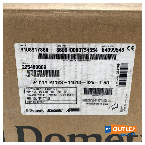 Dometic Scot P112S havvandskølepumpe til klimaanlæg - 9108917866