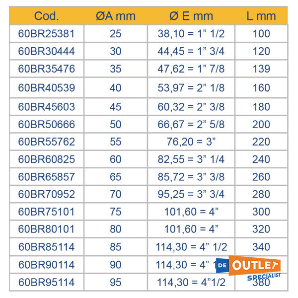 Tor Marine Water soumis d'hélice d'hélice portant le bronze 70 mm - 61BR70900