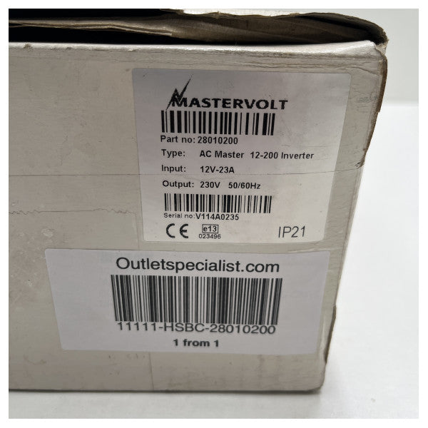 Mastervolt AC Master 12V - 200W sinüs dalga invertör - 28010200